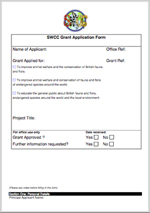 SWCC grant application form